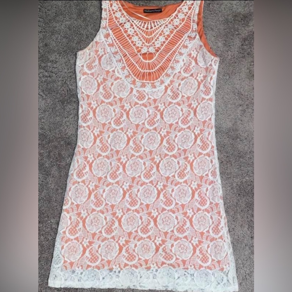 Women’s Orange and White Dress Size Medium